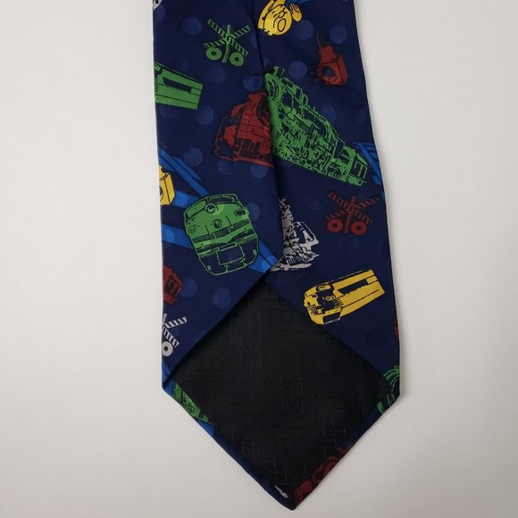 Vintage 1994 Steam Trains 100% Silk Necktie Ties Career Wear Railroad Trains - Picture 9 of 13